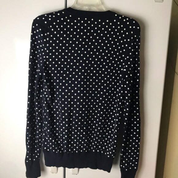 Tommy Hilfiger Polka Dot Cotton Cardigan Sweater Cardi Knit Top Jacket Preppy M - Picture 6 of 8